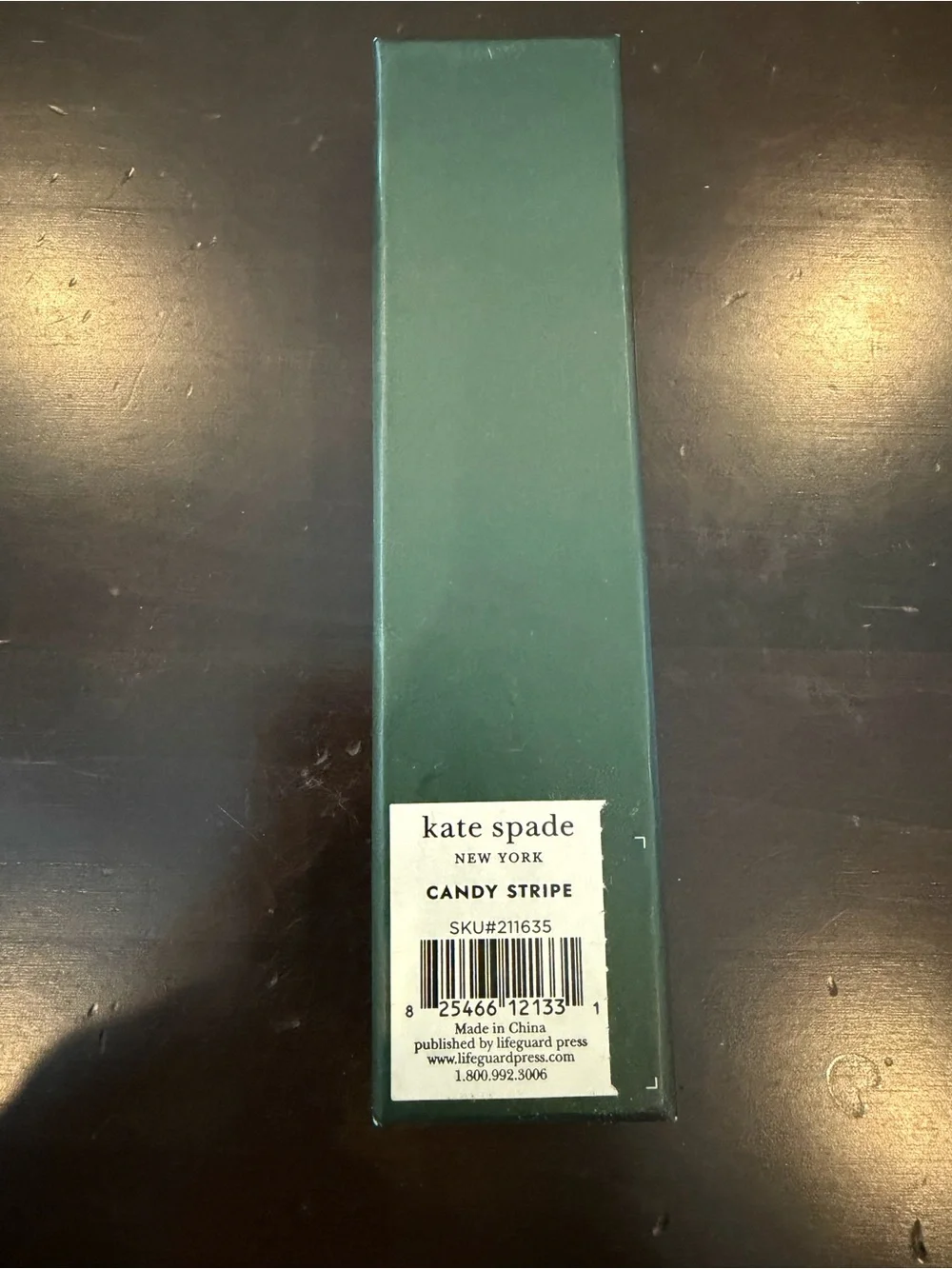 kate spade green rectangular box with label